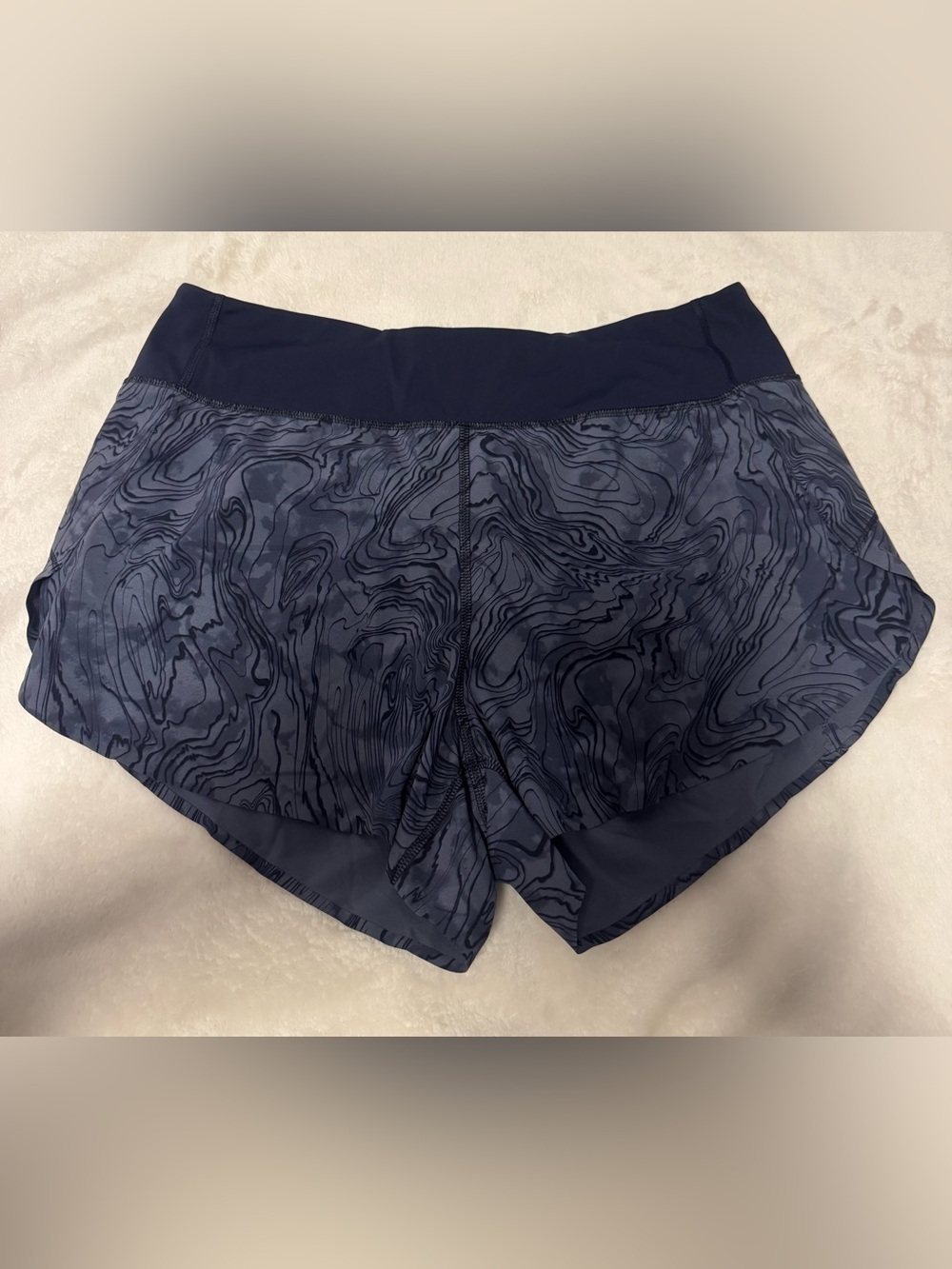 Athleta Navy Topographic Print Athletic Shorts